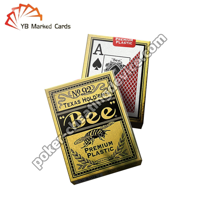 Arı Eğlence Özel Barkod İşaretlenmiş Kartlar Deck Plastik Texas Hold'em Geniş Kartlar