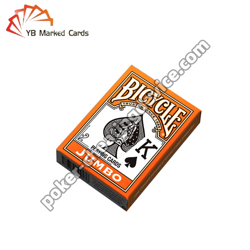 Bisiklet İşaretlenmiş Barkod Kartları Klasik Renkli Texas Hold'em Renkli Kartlar Turuncu