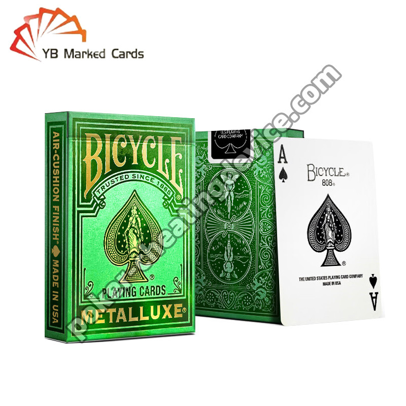 Bisiklet İşaretlenmiş Poker Deck Lüks Altın Damgalanma Peri Yeşil Poker Kontak Lensleri