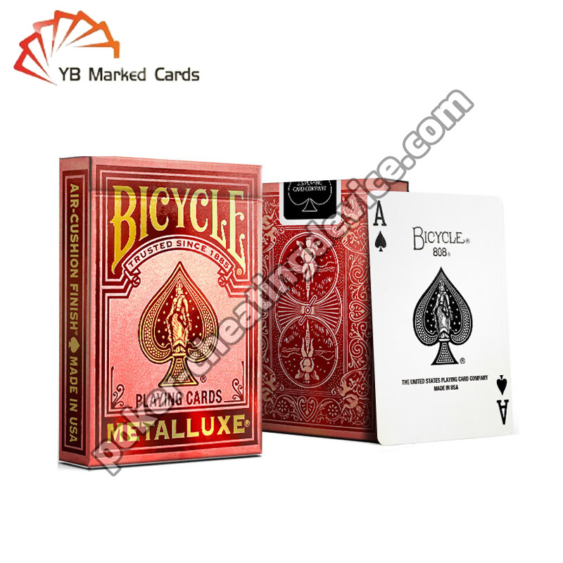 Bisiklet İşaretlenmiş Poker Kartları Lüks Altın Damgalama Lava Kırmızı Poker Aldatma Gözlükleri