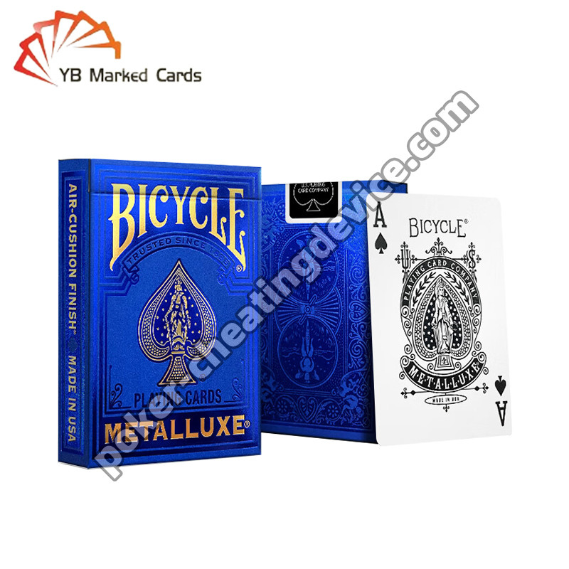 Bisiklet Gizli İşaretlenmiş Poker Kartları Altın Serisi Sapphire Blue Poker Güneş Gözlüğü