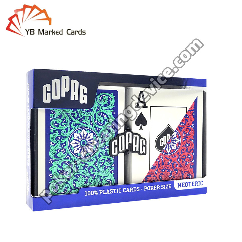 Copag Marked Poker Deck Yeşil / Kırmızı Çift Deck Set Okuyucu Kontak Lensleri için