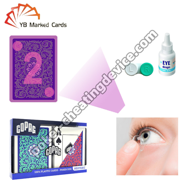 Copag Marked Poker Deck Yeşil / Kırmızı Çift Deck Set Okuyucu Kontak Lensleri için