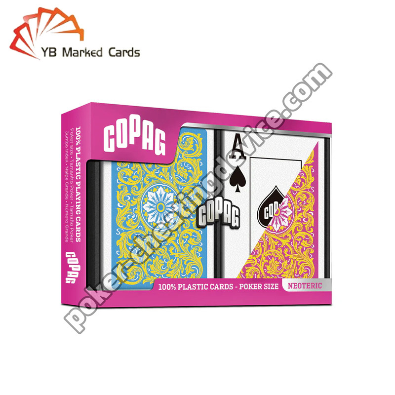 Copag Görünmez Mürekkep İşaretlenmiş Kartlar Kızılötesi Güneş Gözlüğü için Pembe / Sarı Çift Deck Set