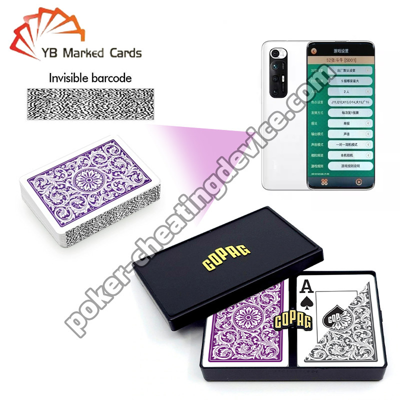Copag 1546 100% Plastik Casino Barkod İşaretli Kartlar Mor / Gri Deck Set