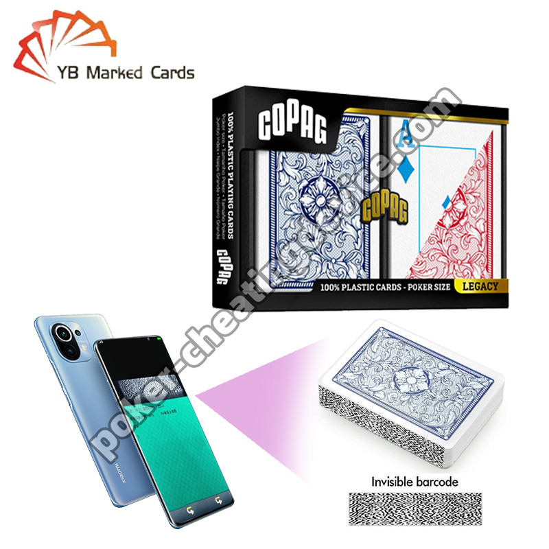 Copag Legacy 4 Renkli 100% Plastik Barkod Hile Decks Mavi / Kırmızı Çift Deck