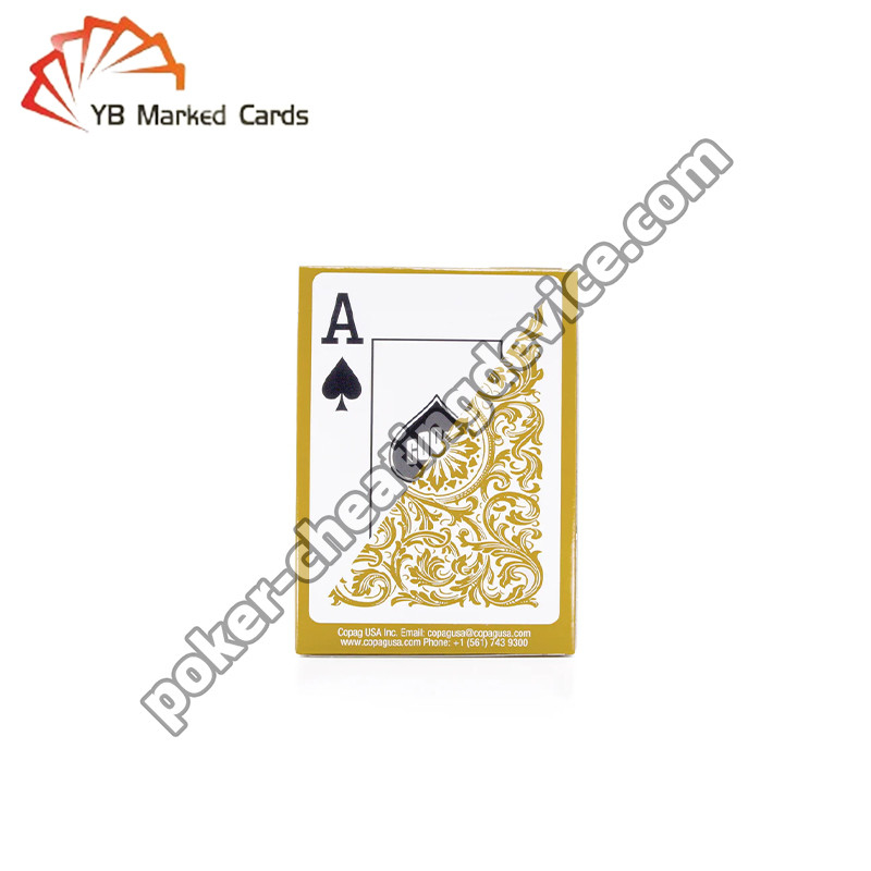 Copag Elite 100% Plastik Gizli Barkod İşaretli Poker Decks Altın Tek Deck