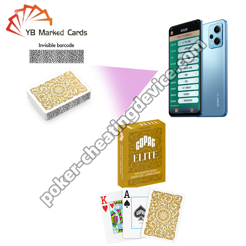 Copag Elite 100% Plastik Gizli Barkod İşaretli Poker Decks Altın Tek Deck