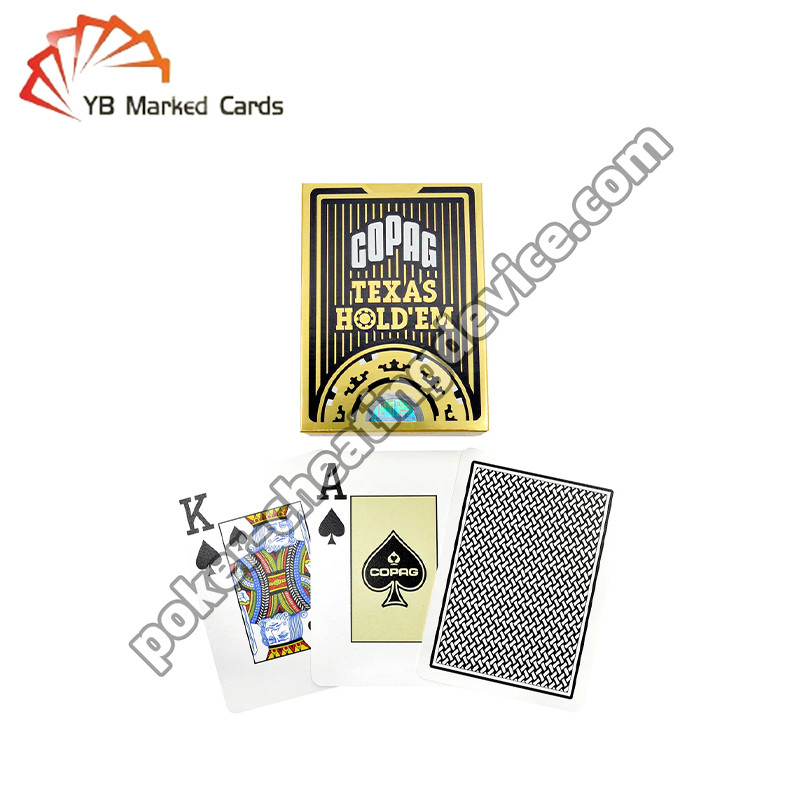 Copag Texas Hold'Em 100% Plastik Poker Analizörü İşaretli Kartlar Siyah Tek Deck