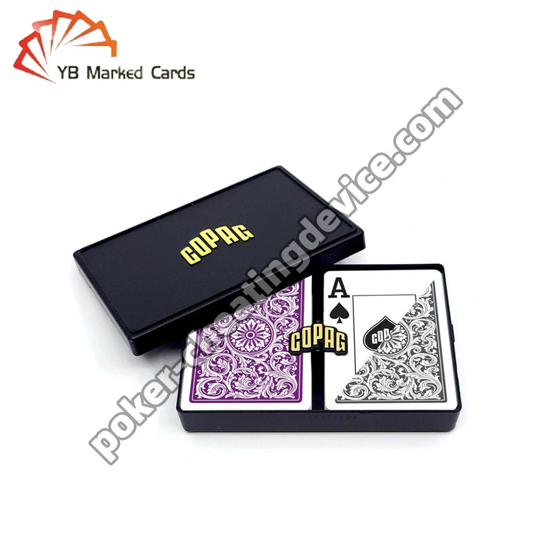 Copag 1546 100% Plastik Casino Kızılötesi İşaretli Kartlar Mor / Gri Deck Set