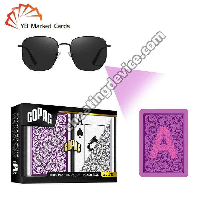 Copag 1546 100% Plastik Casino Kızılötesi İşaretli Kartlar Mor / Gri Deck Set