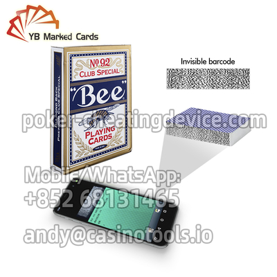 Poker Hile Cihazı İçin Makers Bee No.92 Barkod İşaretli Oyun Kartları