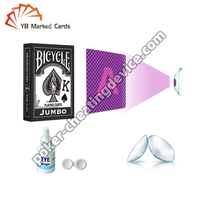 Magic Trick 13mm Kontakt Lensler Işıklı İşaretli Kartlar Lensler Poker Okuyucu