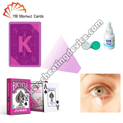 Bisiklet Işıklı mürekkep işaretli kartlar Büyük karakterli pembe X-ışını kontakt lensleri için