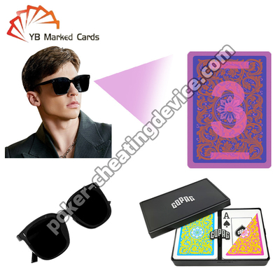Copag Görünmez Mürekkep İşaretlenmiş Kartlar Kızılötesi Güneş Gözlüğü için Pembe / Sarı Çift Deck Set