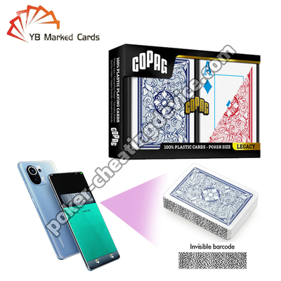 Copag Legacy 4 Renkli 100% Plastik Barkod Hile Decks Mavi / Kırmızı Çift Deck