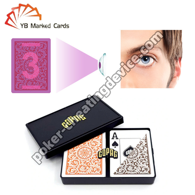 Copag 1546 100% Plastik Görünmez Mürekkep Oyun Kartları Turuncu / Kahverengi Deck Set
