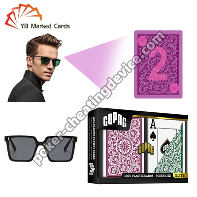 Copag 1546 100% Plastik Parlak İşaretli Kartlar Burgundy / Yeşil Deck Set