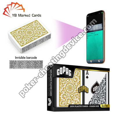 Copag 1546 100% Plastik Barkod Kartları Düzenli İndeks Siyah / Altın Çift Deck Set