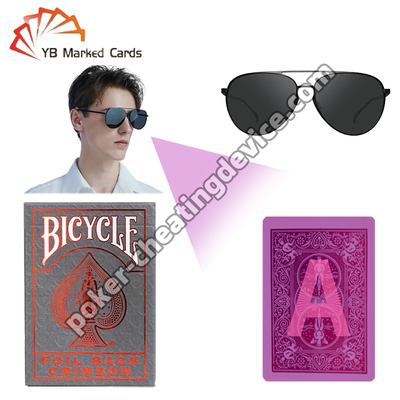 Hile İçin Bisiklet Metalluxe Kırmızı Folyo IR İşaretli Poker Destesi