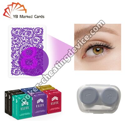 Görünmez mürekkep ile işaretlenmiş kartlar için kontakt lensler